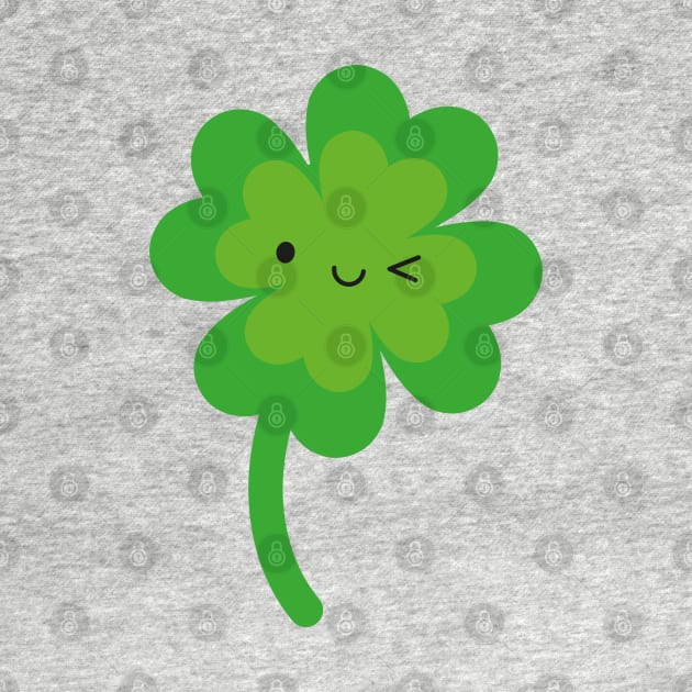 Kawaii Lucky Four Leaf Clover by marcelinesmith